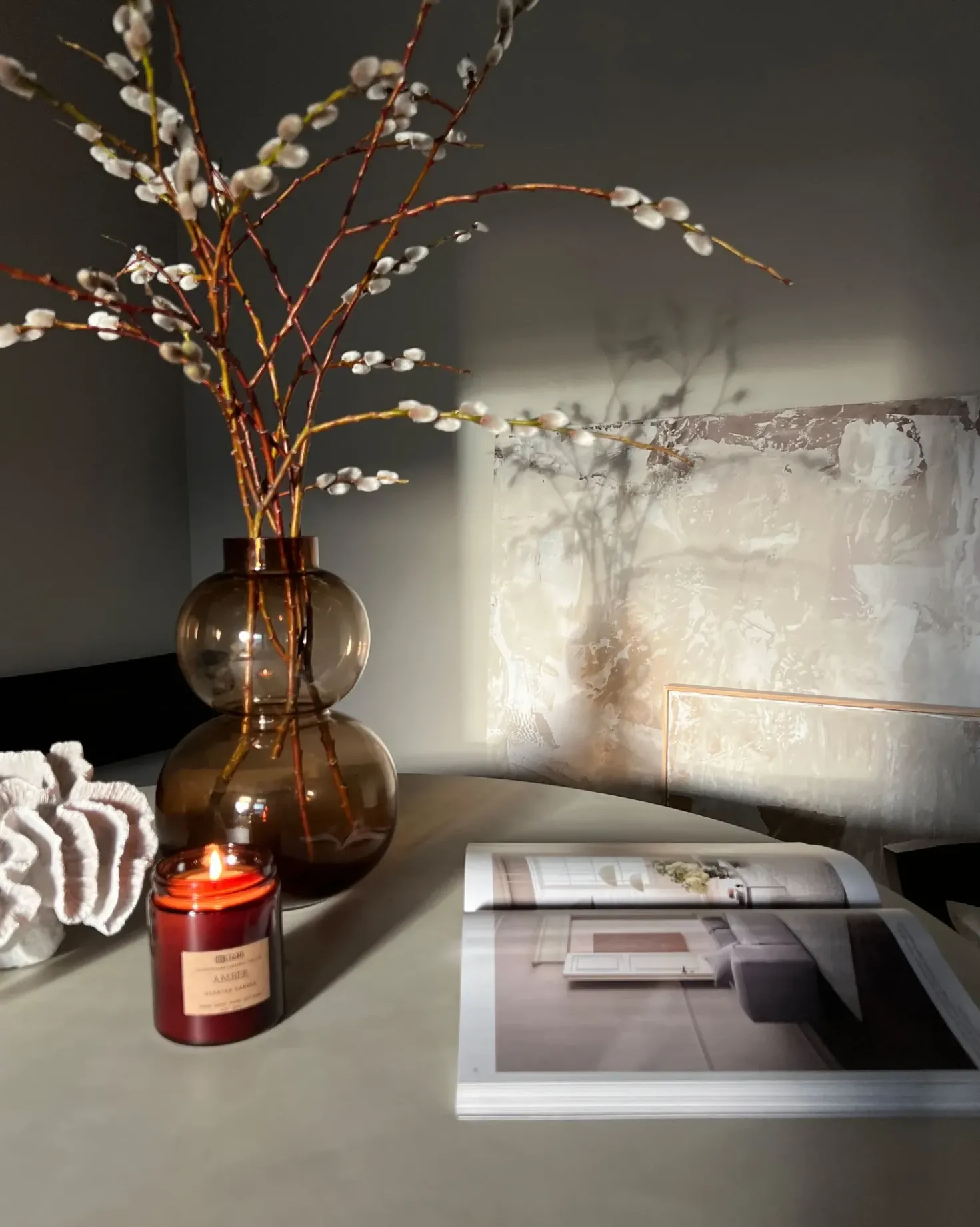 Candela Profumata con Diffusore di Fragranze DARK ELEGANCE 9 cm Marrone