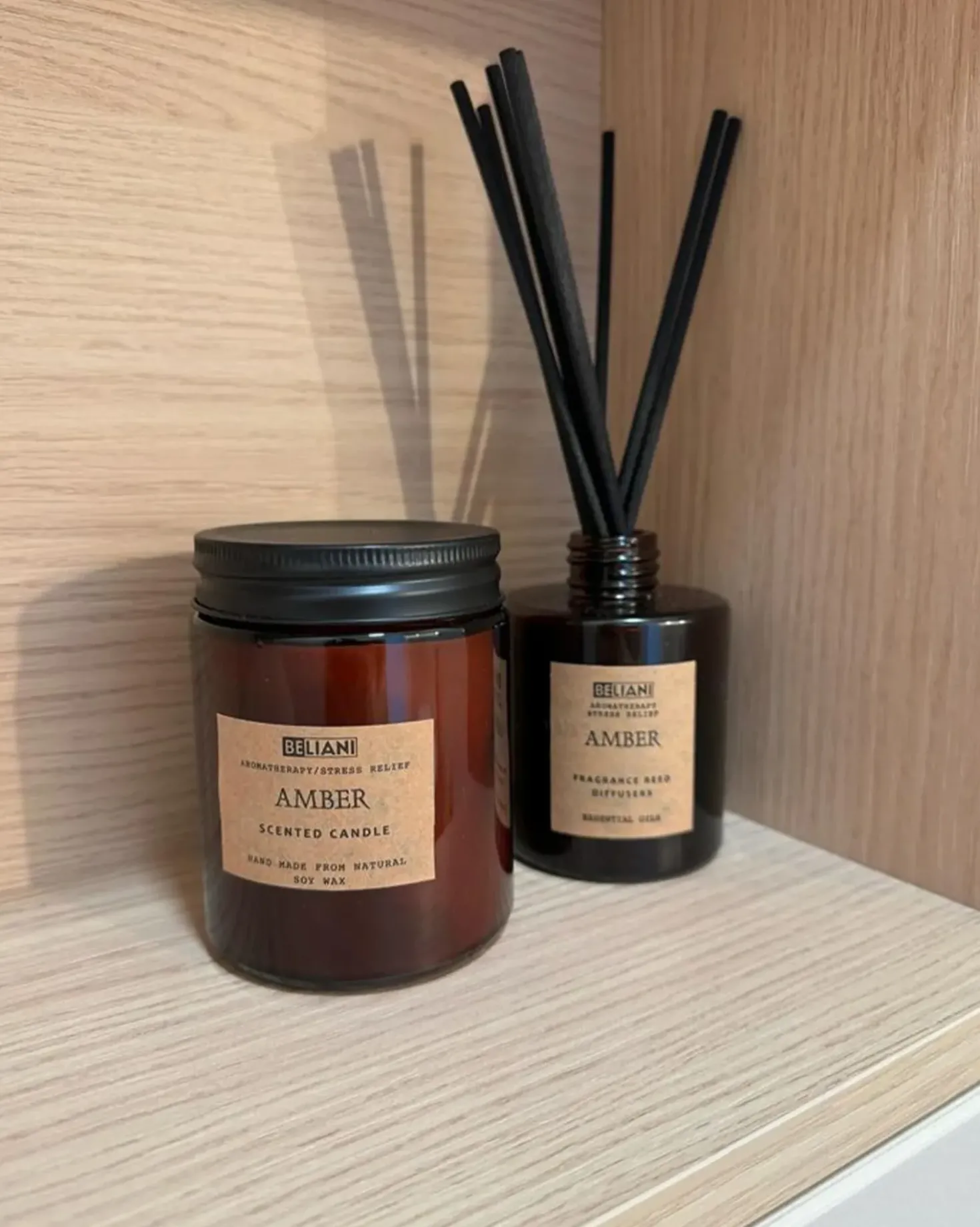 Candela Profumata con Diffusore di Fragranze DARK ELEGANCE 9 cm Marrone