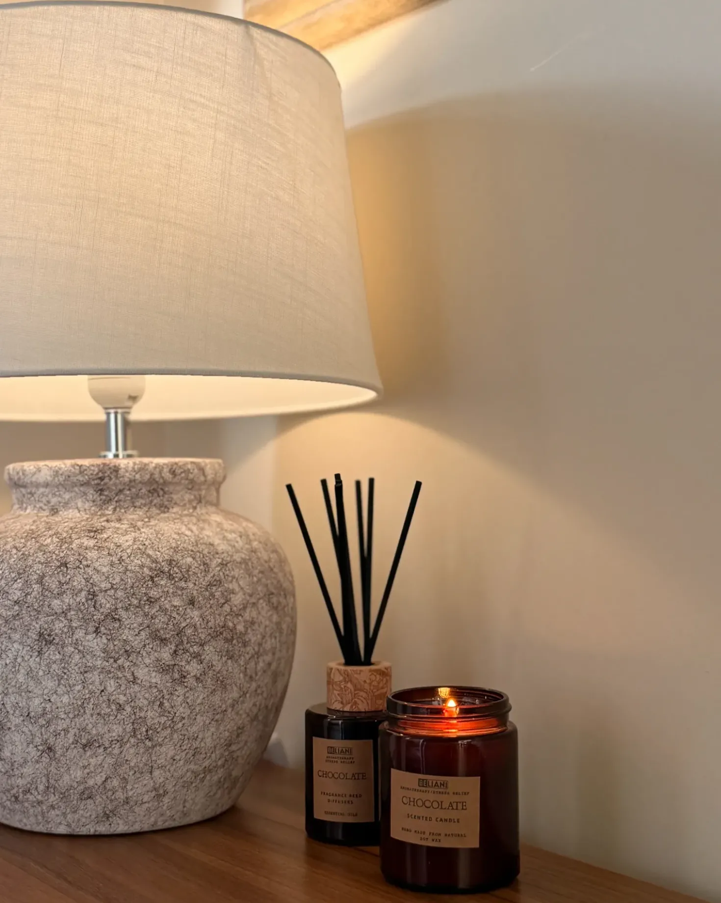 Candela Profumata con Diffusore di Fragranze DARK ELEGANCE 9 cm Marrone