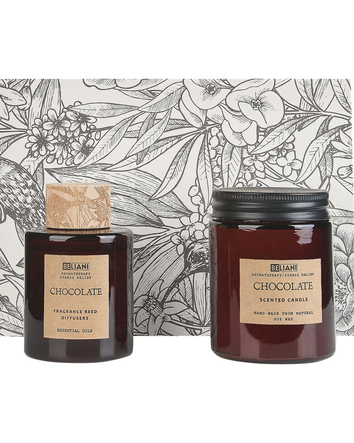 Candela Profumata con Diffusore di Fragranze DARK ELEGANCE 9 cm Marrone