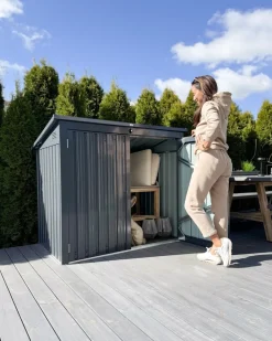 Capanno per gli attrezzi MOENA 158 cm 96 cm Grigio grafite