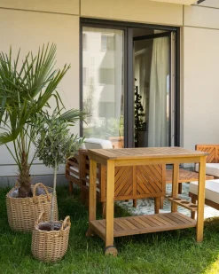 Carrello per bevande da giardino SASSARI II Legno di acacia certificato Marrone chiaro