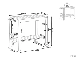 Carrello per bevande da giardino SASSARI II Legno di acacia certificato Marrone chiaro