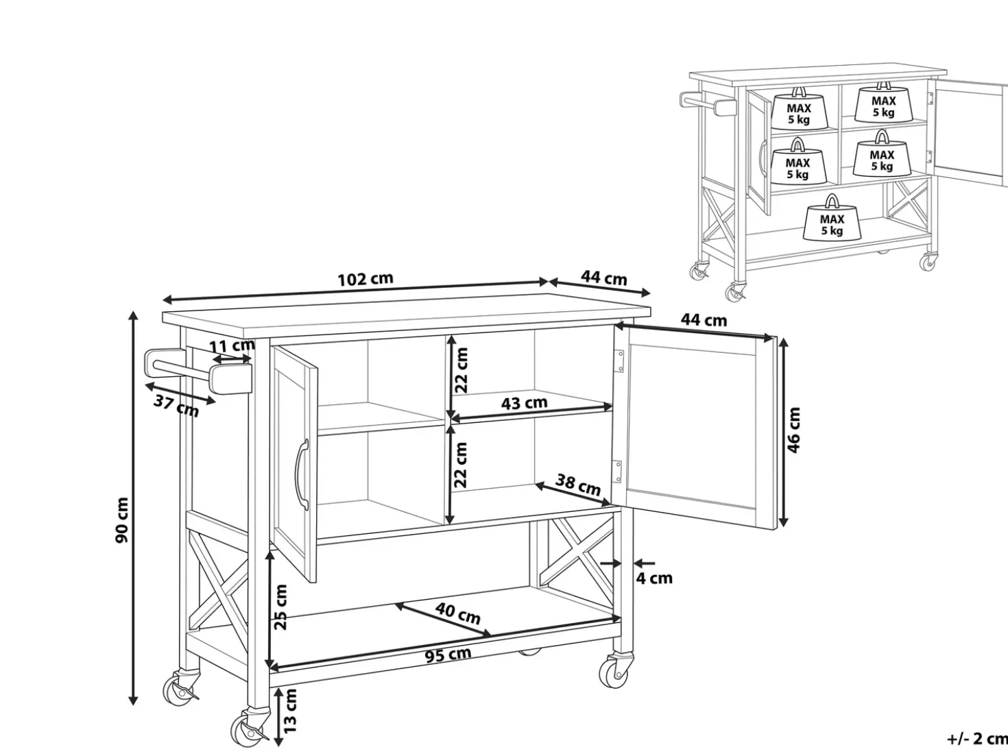 Carrello portavivande MELE Bianco