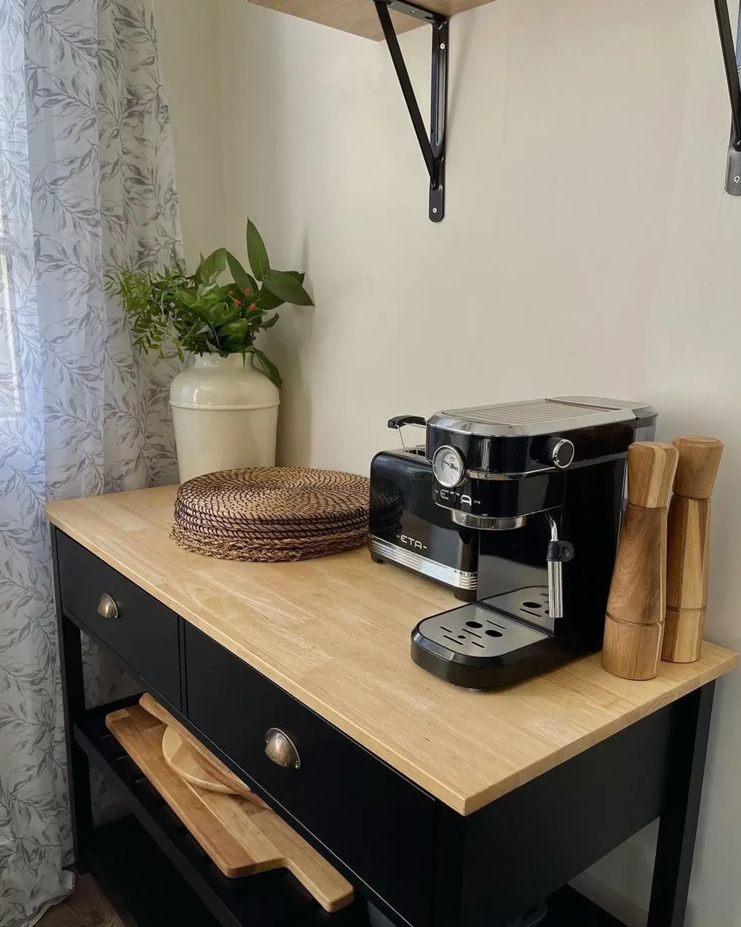 Carrello portavivande NAVARINO Legno Nero