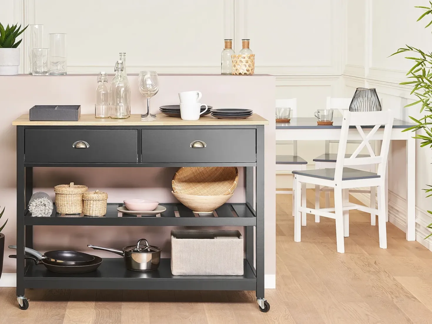 Carrello portavivande NAVARINO Legno Nero