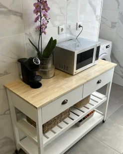 Carrello portavivande NAVARINO Legno Bianco