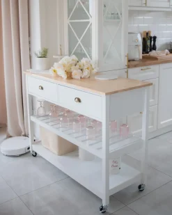 Carrello portavivande NAVARINO Legno Bianco