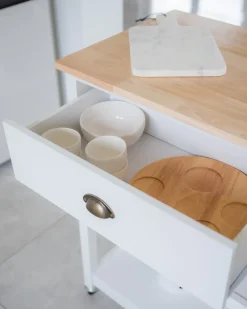 Carrello portavivande NAVARINO Legno Bianco