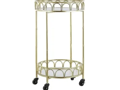 Carrello portavivande SHAFTER Metallo Marmo bianco