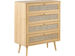 Cassettiera 4 cassetti PEROTE Rattan Marrone chiaro
