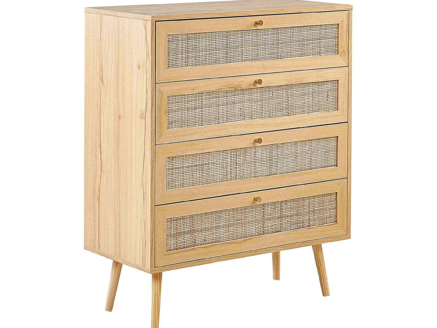 Cassettiera 4 cassetti PEROTE Rattan Marrone chiaro