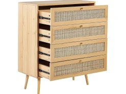 Cassettiera 4 cassetti PEROTE Rattan Marrone chiaro