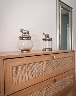 Cassettiera 4 cassetti PEROTE Rattan Marrone chiaro