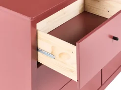 Cassettiera a 6 cassetti BARCALDINE Legno di pino Bordeaux