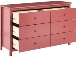 Cassettiera a 6 cassetti BARCALDINE Legno di pino Bordeaux