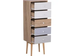 Cassettiera a 5 cassetti FOLEY Multicolore