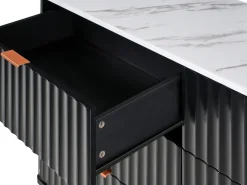 Cassettiera a 6 cassetti GLASTONBURY Marmo/Nero