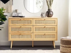 Cassettiera a 6 cassetti PEROTE Rattan Marrone chiaro