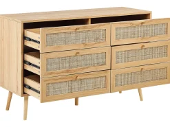 Cassettiera a 6 cassetti PEROTE Rattan Marrone chiaro