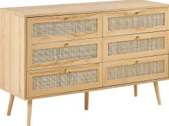 Cassettiera a 6 cassetti PEROTE Rattan Marrone chiaro