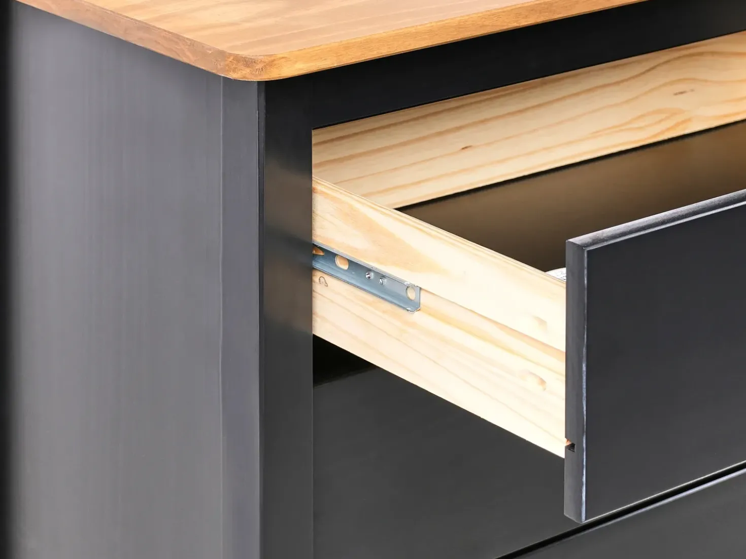 Cassettiera a 5 cassetti SHILLINGTON Legno di pino Nero
