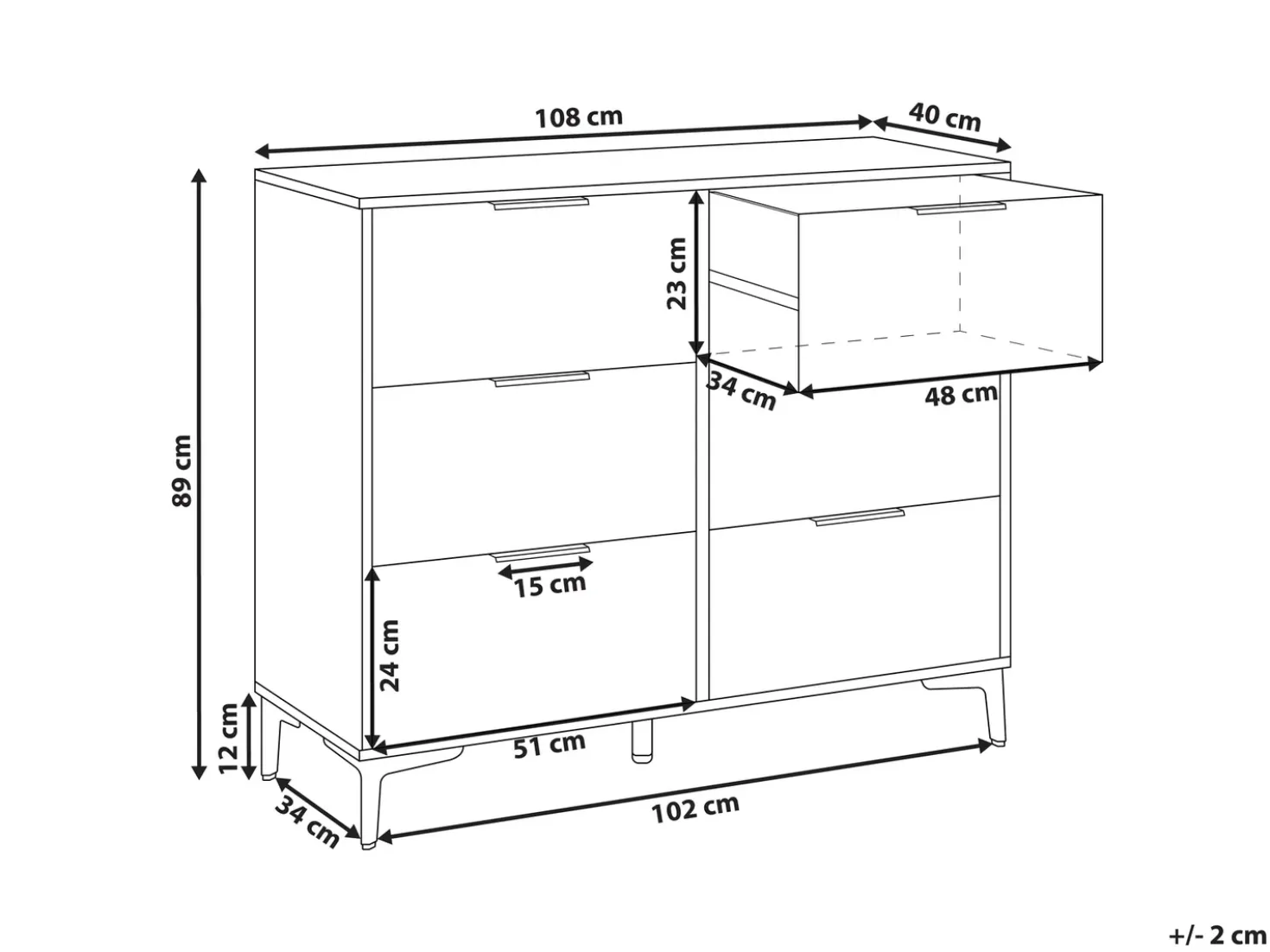 Cassettiera a 6 cassetti WALCOTT Bianco