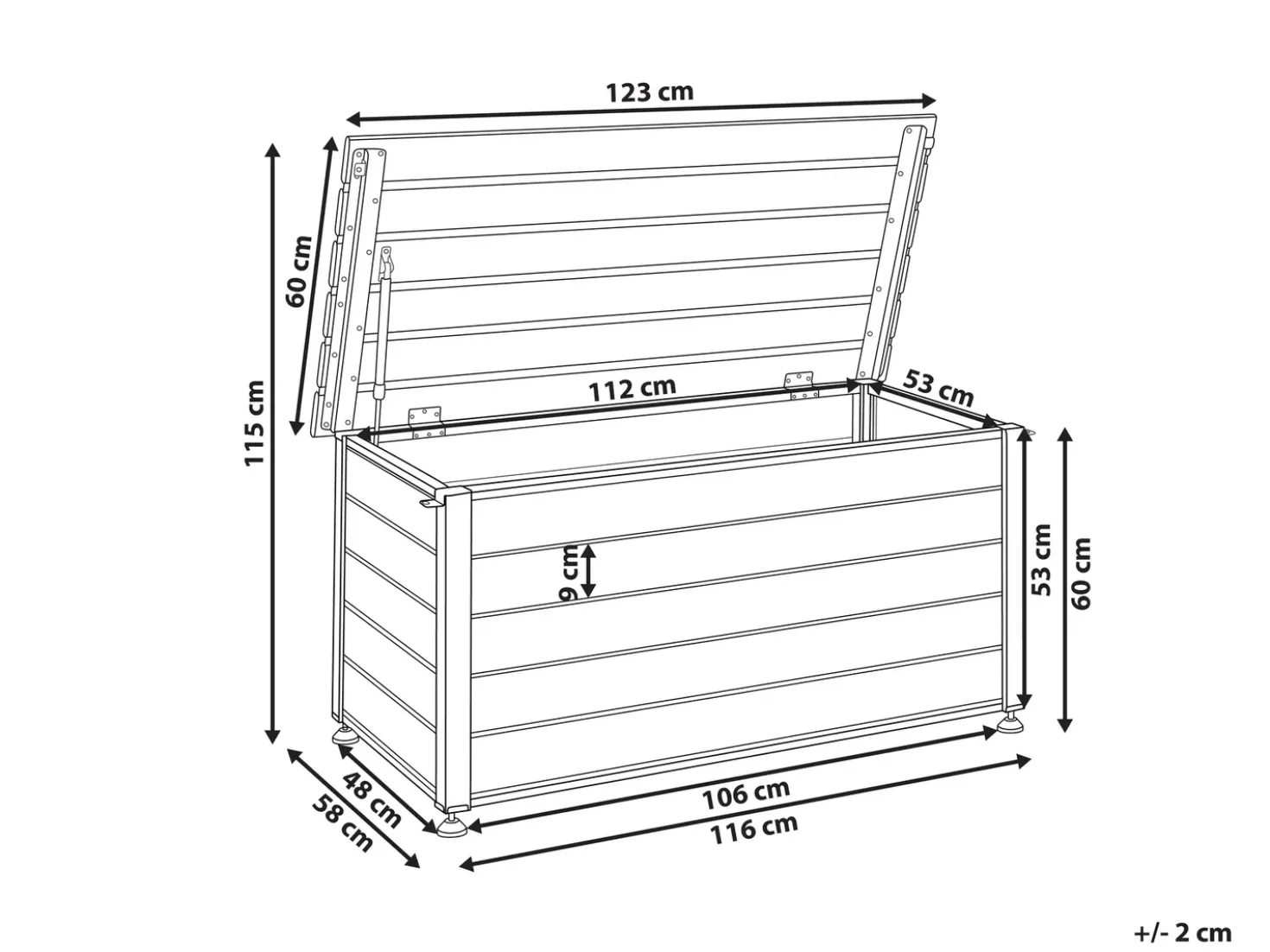 Cesta CAMPALTO 123 cm 60 cm Bianco