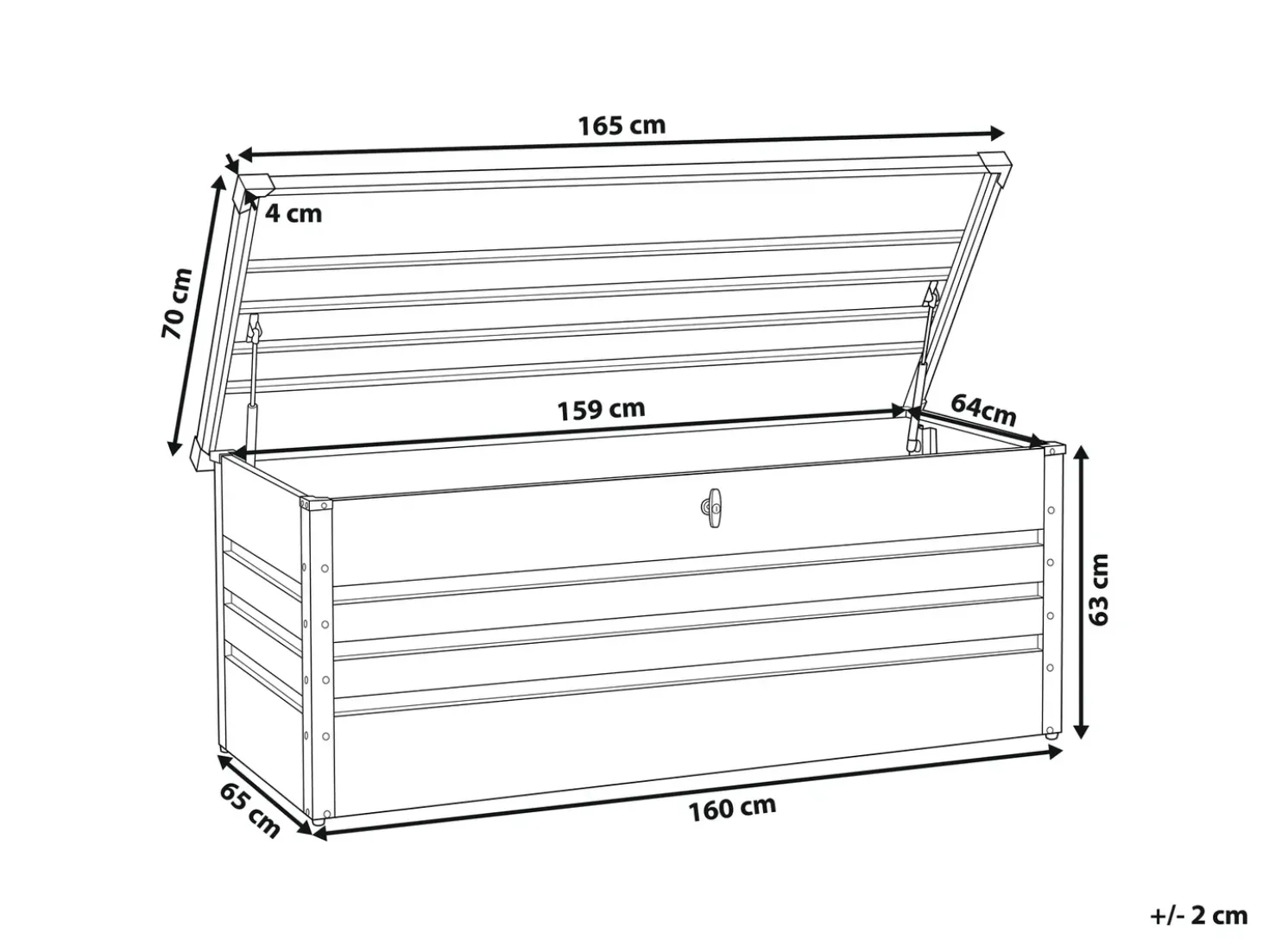 Cesta CEBROSA 165 cm 70 cm Grigio chiaro