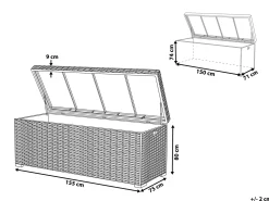 Cesta MODENA 155 cm 75 cm Tortora