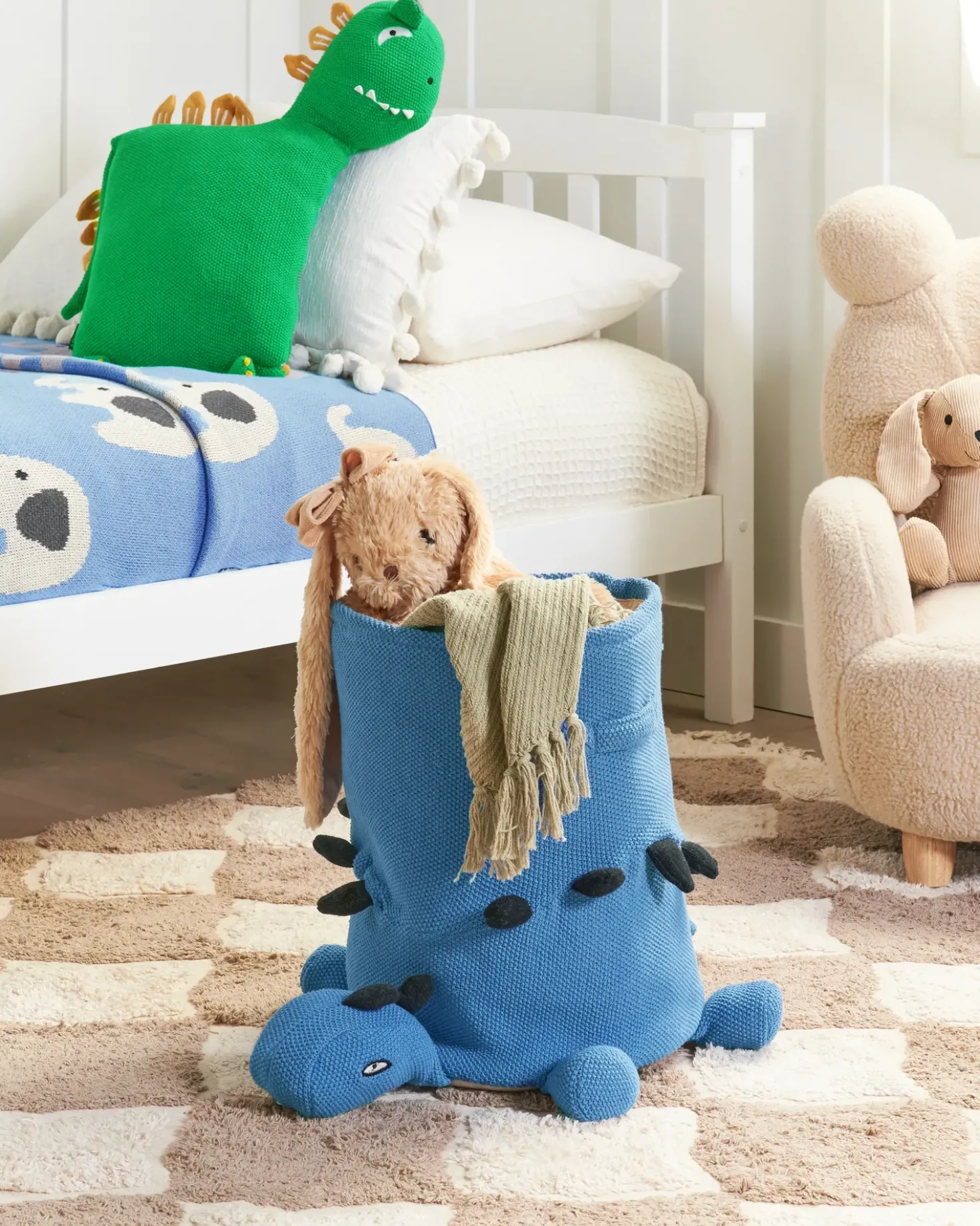 Cestino per bambini Dinosauro BAGNU Cotone Blu