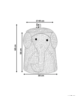 Cestino per bambini Elefante DOGON Vimini Naturale