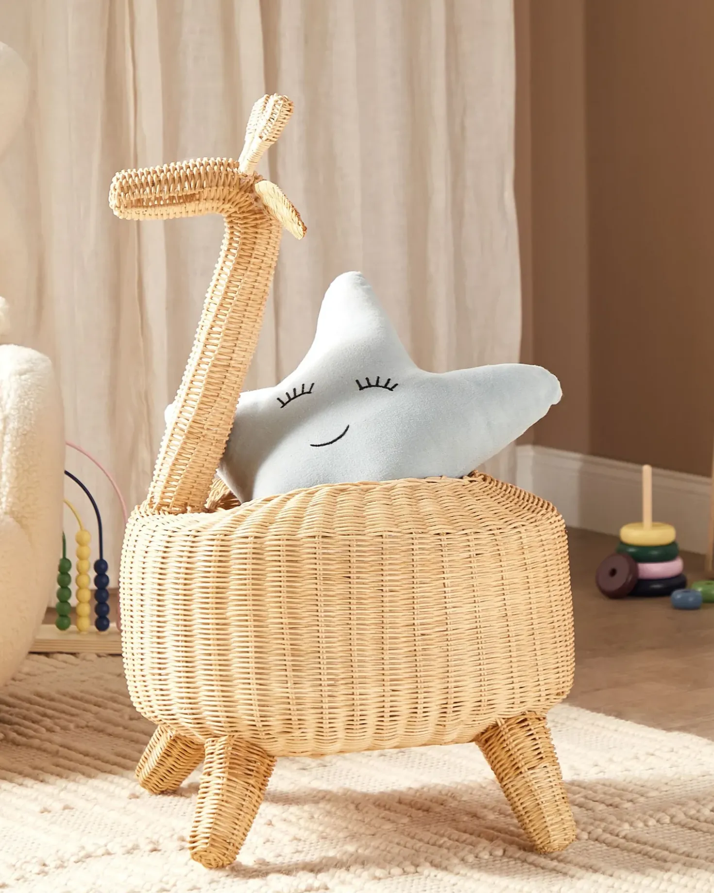Cestino per bambini Giraffa HAINAN Rattan Naturale