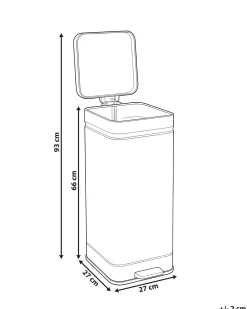 Cestino per i rifiuti 30 L ECOCOMFORT Metallo Beige