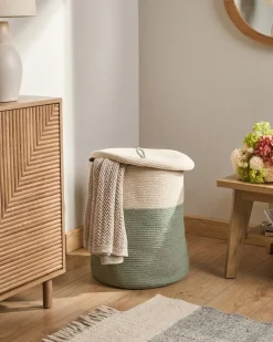 Cestino SILOPI Cotone Beige chiaro/Verde