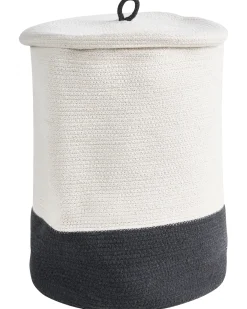 Cestino SILOPI Cotone Bianco/Grigio scuro