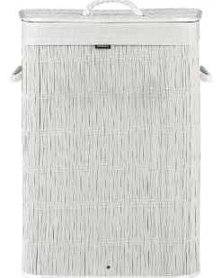 Cesto per la biancheria Con coperchio TRANCURA Tessuto Bianco 72 L