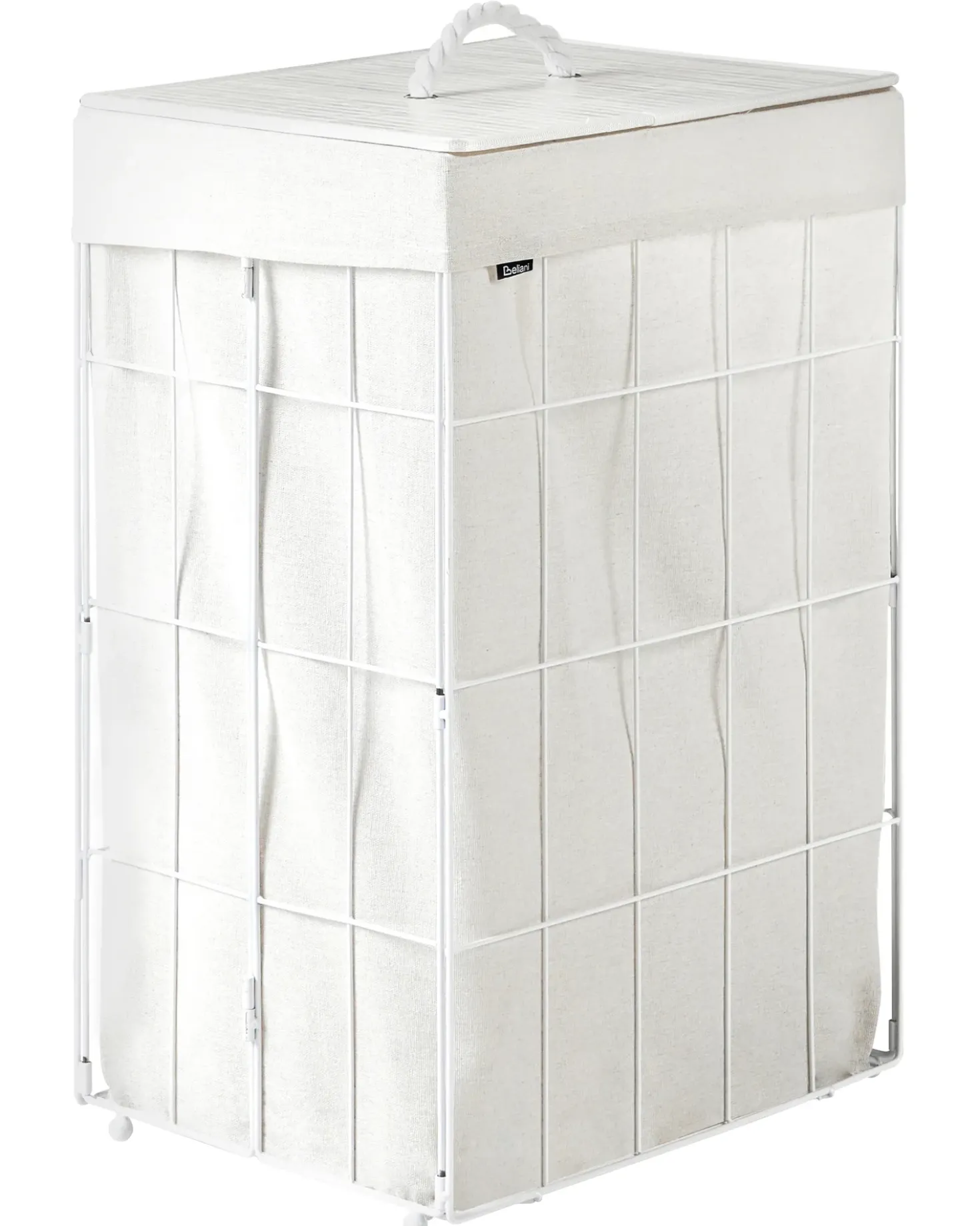 Cesto per la biancheria Con coperchio APOTERI Metallo Bianco 72 L