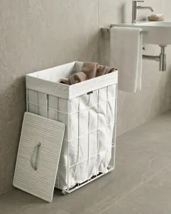 Cesto per la biancheria Con coperchio APOTERI Metallo Bianco 72 L