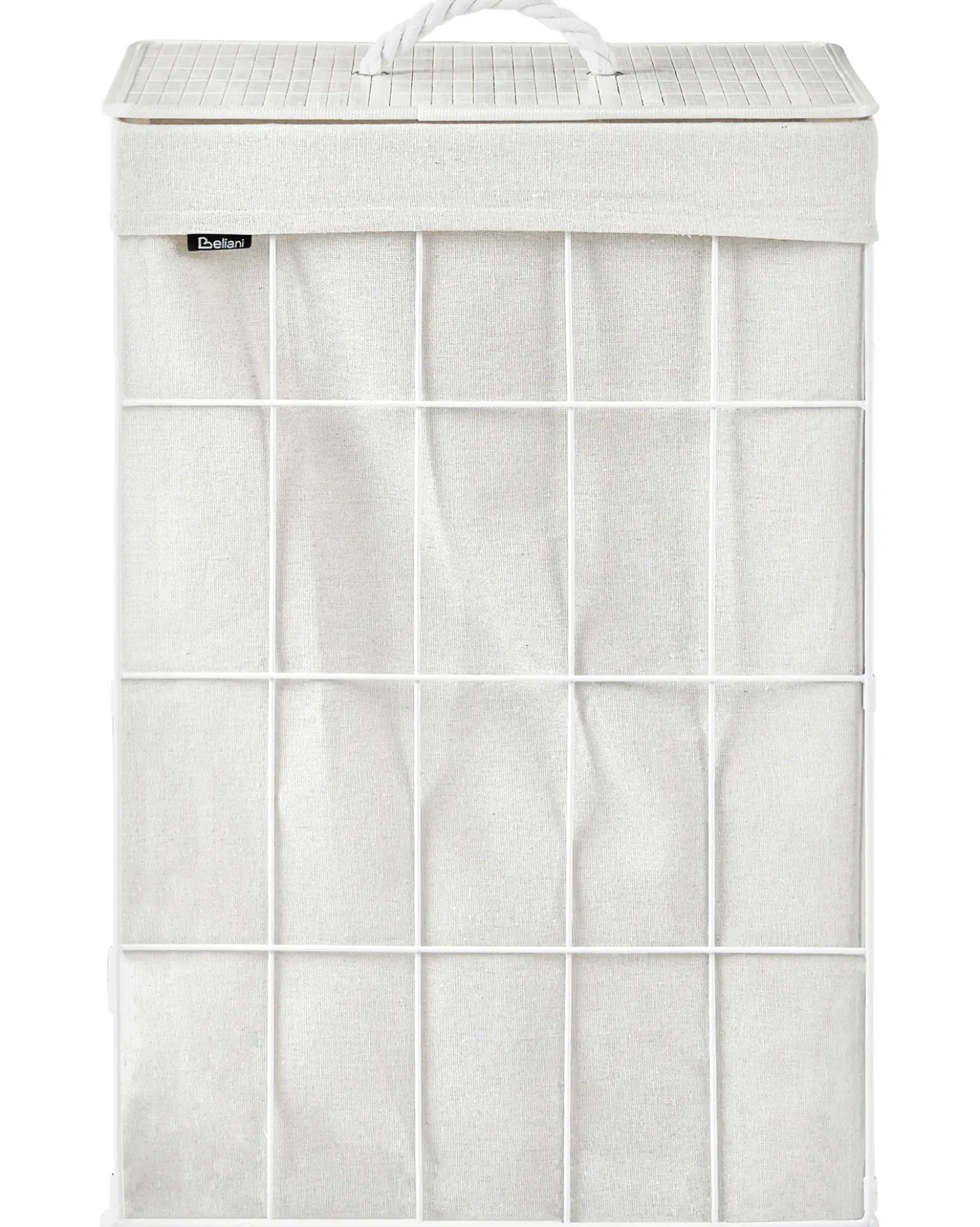 Cesto per la biancheria Con coperchio APOTERI Metallo Bianco 72 L