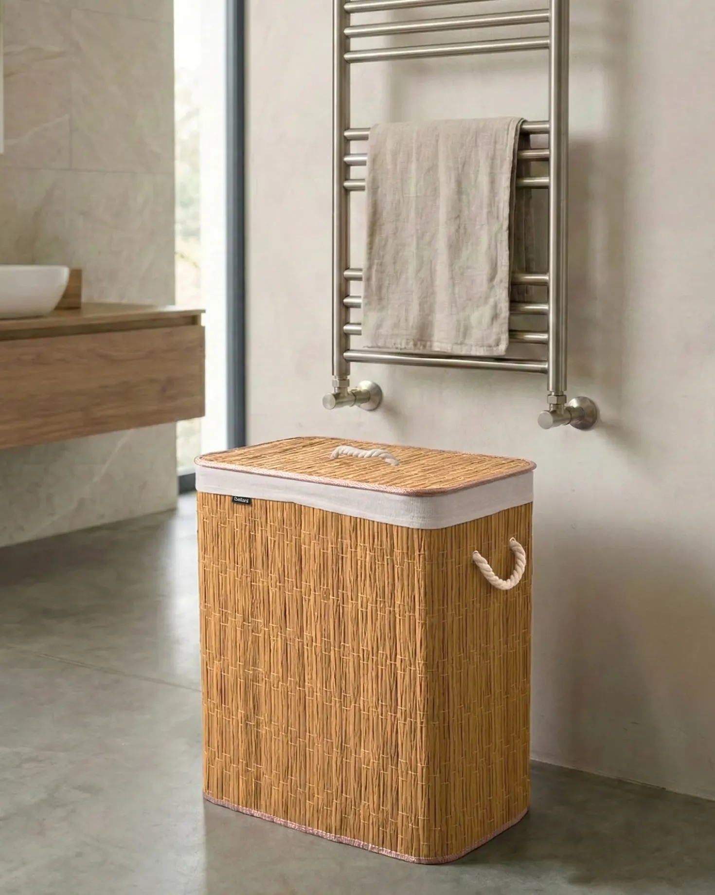 Cesto per la biancheria Con coperchio ARRAIAS Tessuto Marrone 100 L