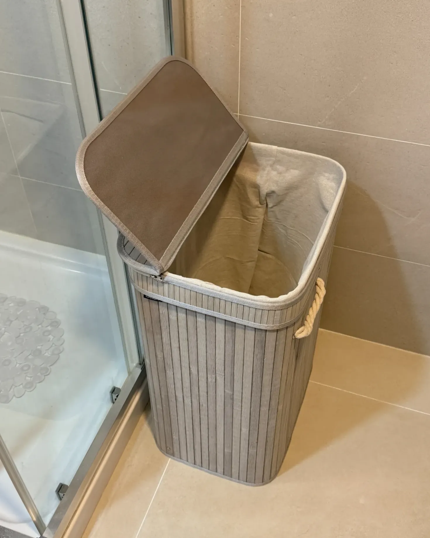 Cesto per la biancheria KALUTARA Bambù Grigio