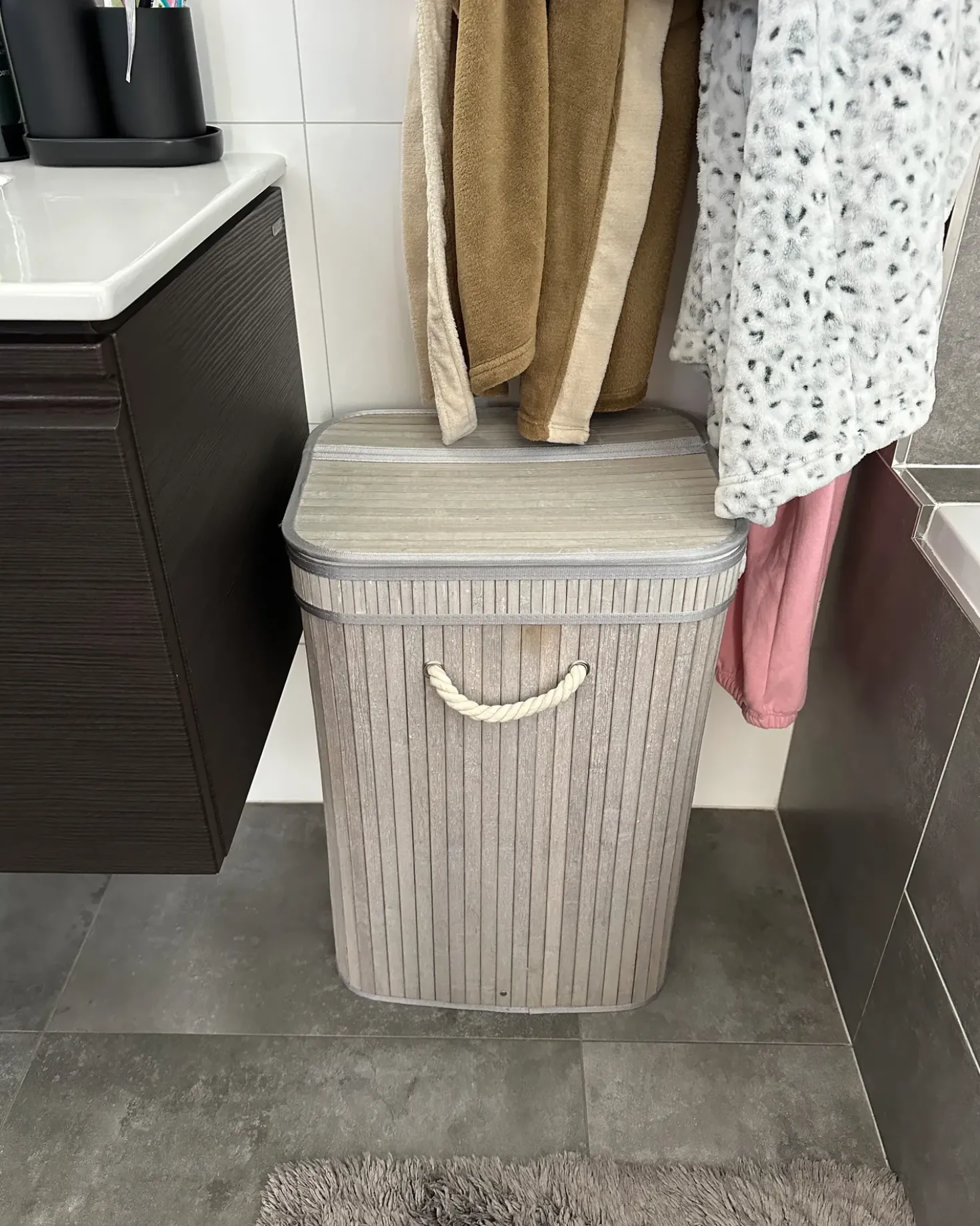 Cesto per la biancheria KALUTARA Bambù Grigio