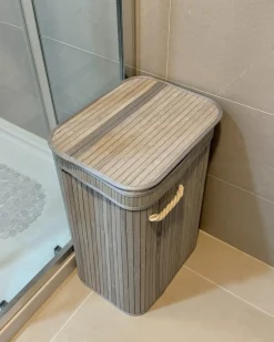 Cesto per la biancheria KALUTARA Bambù Grigio