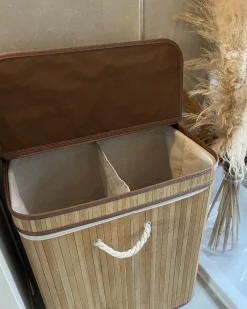 Cesto per la biancheria KALTHOTA Bambù Marrone chiaro 100 L