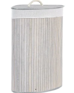 Cesto per la biancheria MATARA Bambù Grigio chiaro 57 L