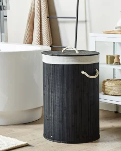 Cesto per la biancheria SANNAR Bambù Nero 75 L