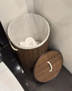Cesto per la biancheria SANNAR Bambù Marrone scuro 75 L