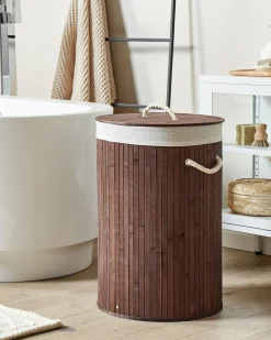 Cesto per la biancheria SANNAR Bambù Marrone scuro 75 L