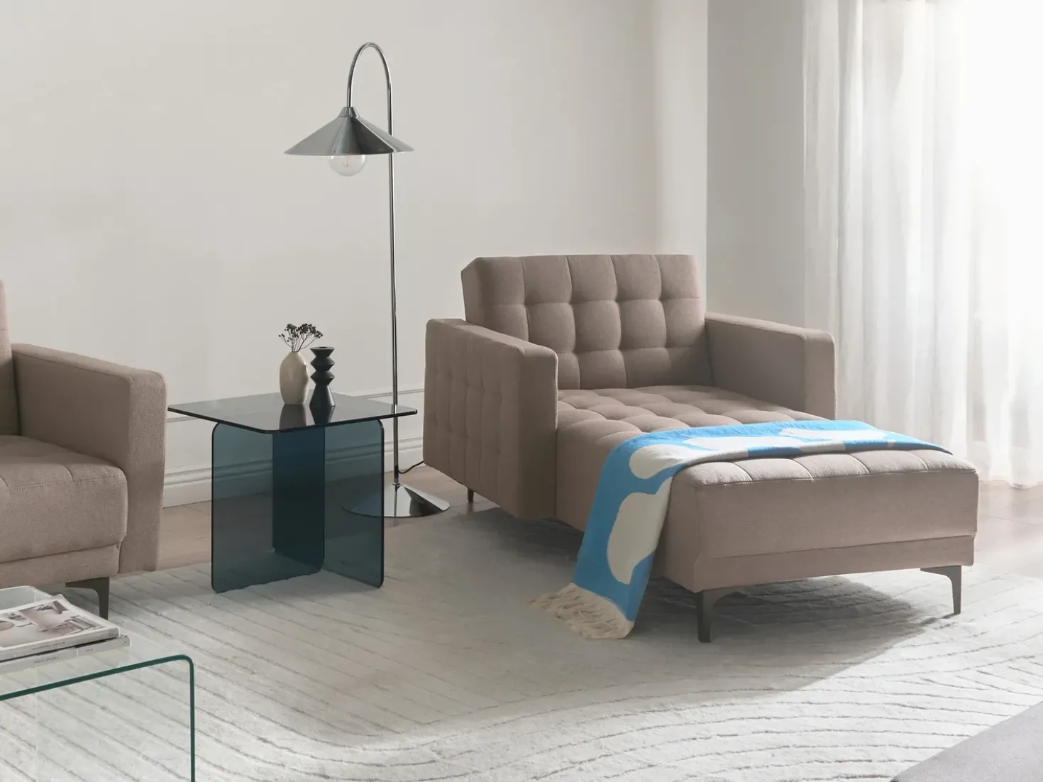 Chaise longue ABERDEEN Tessuto Tortora